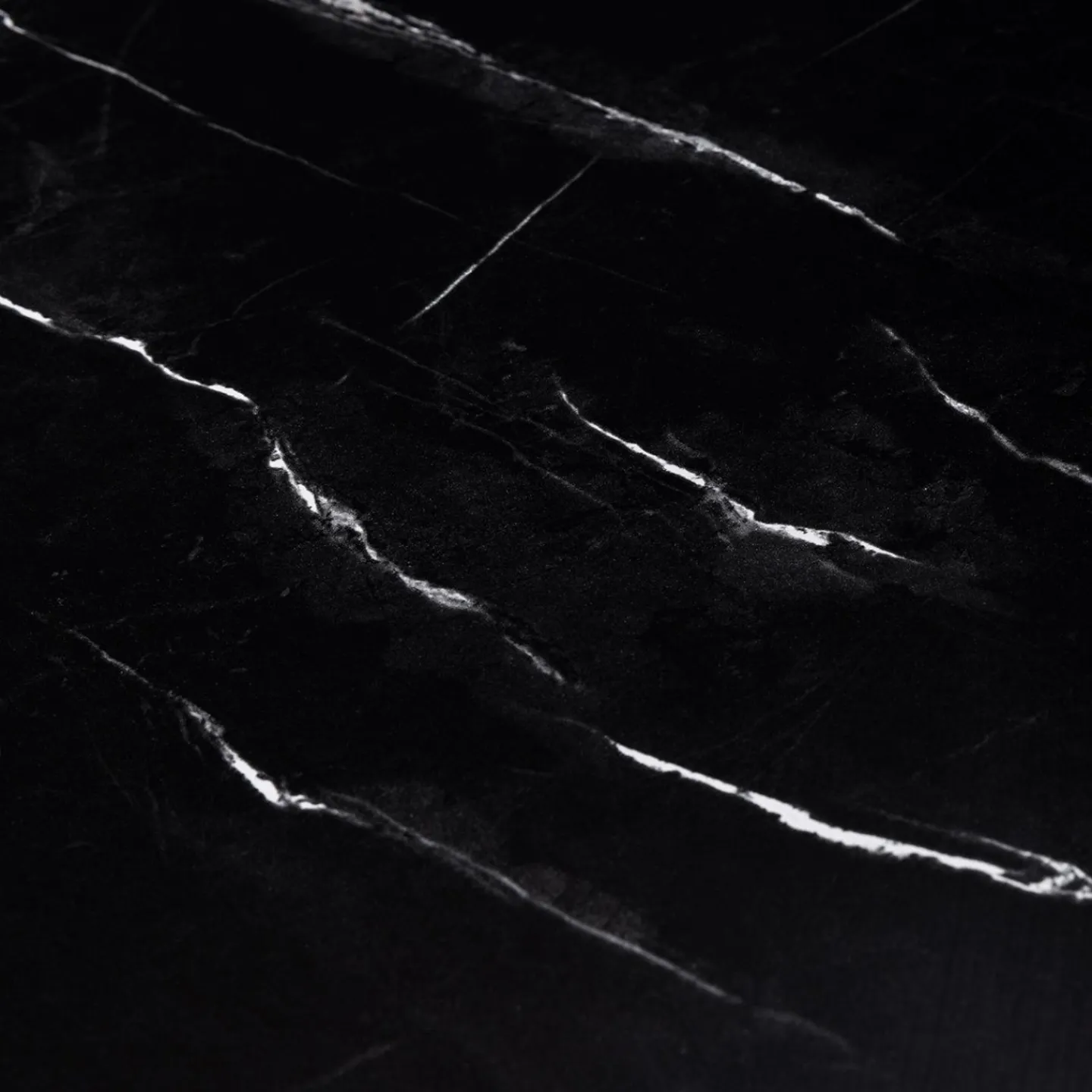 Table à manger ronde effet marbre noir pied araignée métal noir*IDMarket Sale