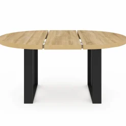 Table à manger ronde extensible bois et noir 4-6 personnes*IDMarket Hot