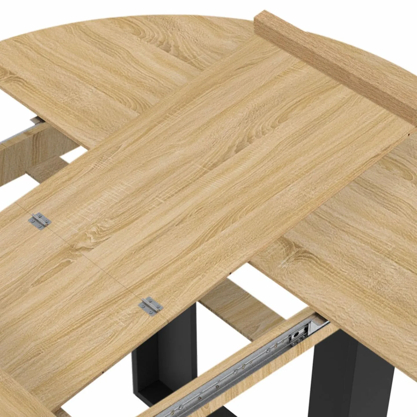 Table à manger ronde extensible bois et noir 4-6 personnes*IDMarket Hot