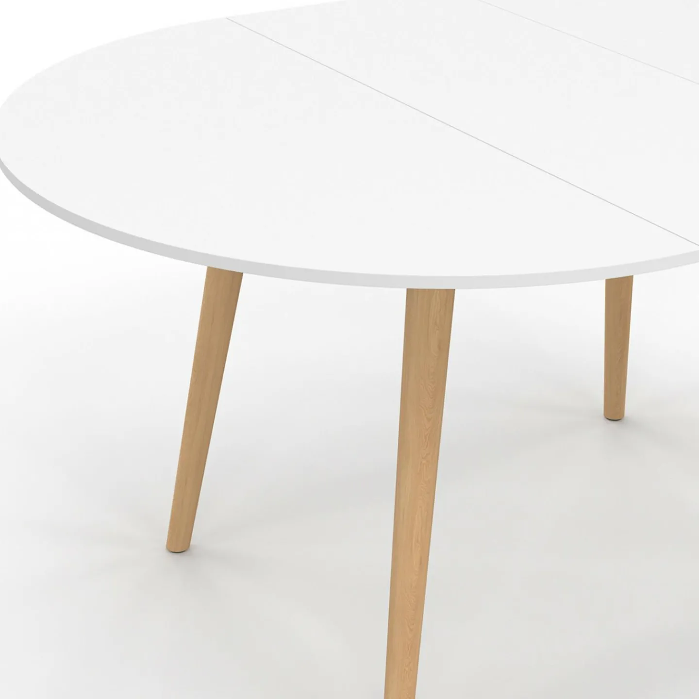 Table à manger ronde extensible 4-8 personnes blanc pied bois 110-150 cm*IDMarket Best