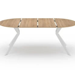 Table à manger ronde extensible 110-200 cm 4-10 personnes bois et blanc pied araignée*IDMarket Best
