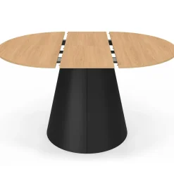 Table à manger ronde extensible 4-8 personnes bois effet hêtre et pied noir 110-150 cm*IDMarket Outlet