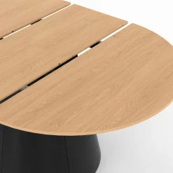 Table à manger ronde extensible 4-8 personnes bois effet hêtre et pied noir 110-150 cm*IDMarket Outlet