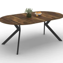 Table à manger ronde extensible de 110-200 cm pour 10 personnes en bois*IDMarket Clearance