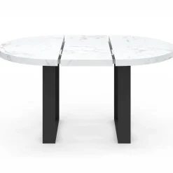 Table à manger ronde extensible de 110-150 cm pour 4 à 6 personnes à l’effet marbre*IDMarket Best