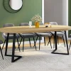 Table à manger ronde extensible 110-200 cm 4-10 personnes en bois et pieds noirs*IDMarket Outlet