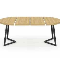 Table à manger ronde extensible 110-200 cm 4-10 personnes en bois et pieds noirs*IDMarket Outlet