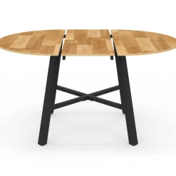 Table à manger ronde extensible bois et métal noir*IDMarket Best