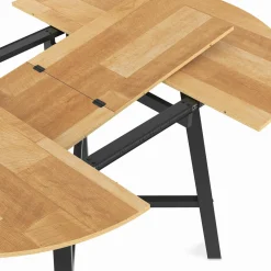 Table à manger ronde extensible bois et métal noir*IDMarket Best