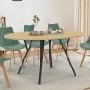 Table à manger ronde extensible 110-150 cm 4-8 personnes bois et noir design industriel*IDMarket