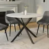 Table à manger ronde plateau effet terrazzo et noir 110 cm*IDMarket Discount