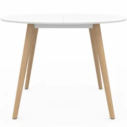 Table à manger ronde scandinave 110 cm blanc*IDMarket