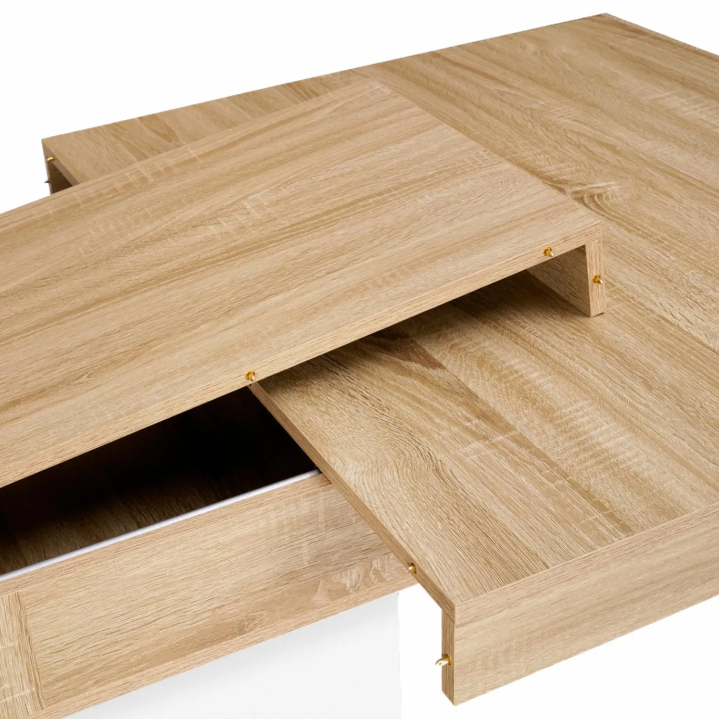 Table avec pied central bois et blanc extensible*IDMarket Best