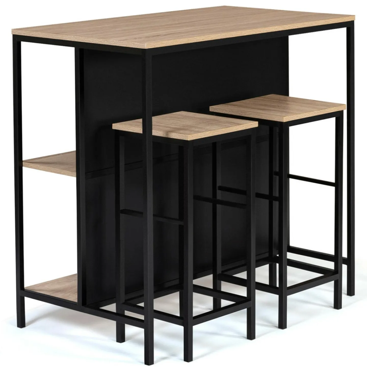 Table bar industriel 2 tabourets*IDMarket Discount