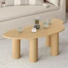 Table basse 100 cm bois effet hêtre style organic*IDMarket