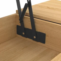 Table basse 2 plateaux relevables bois et blanc*IDMarket Sale