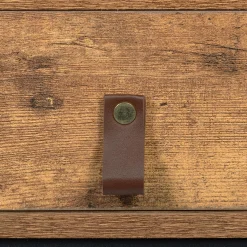 Table basse 2 tiroirs style industriel effet bois vieilli*IDMarket Discount