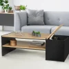 Table basse avec bar bois et noir*IDMarket