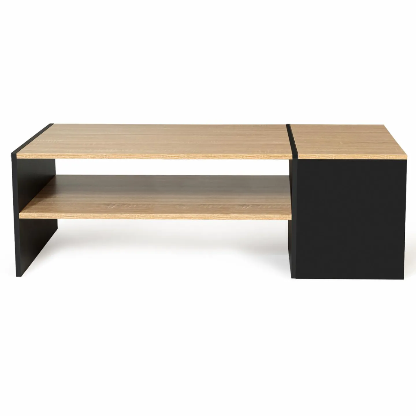 Table basse avec bar bois et noir*IDMarket