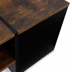 Table basse bar avec coffre bois foncé et noir*IDMarket Sale