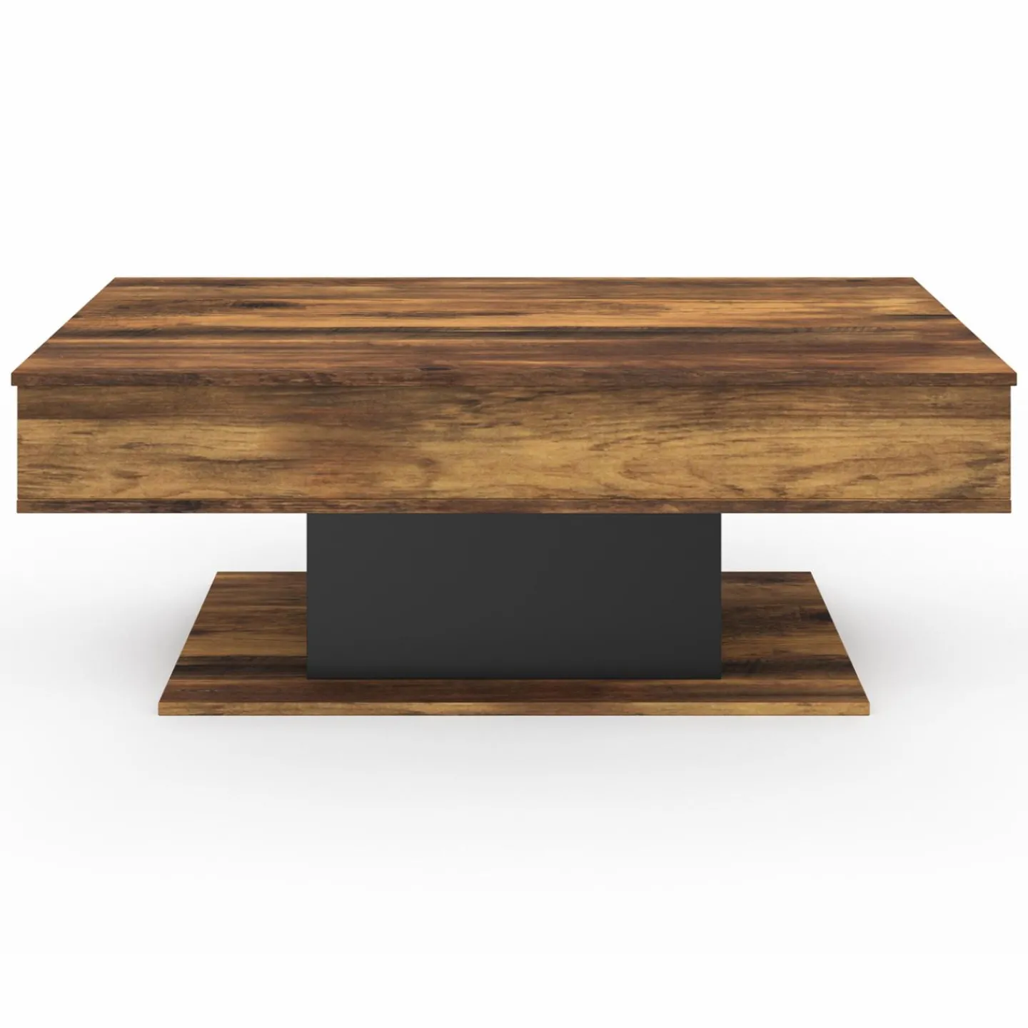 Table basse bois effet vieilli et noir*IDMarket Online