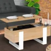 Table basse bois et blanc avec plateau relevable*IDMarket Hot