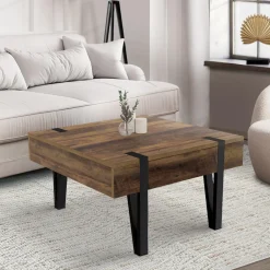 Table basse carrée 1 tiroir et pied épingle*IDMarket Hot