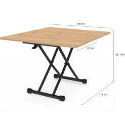 Table basse convertible en table à manger industrielle*IDMarket Clearance