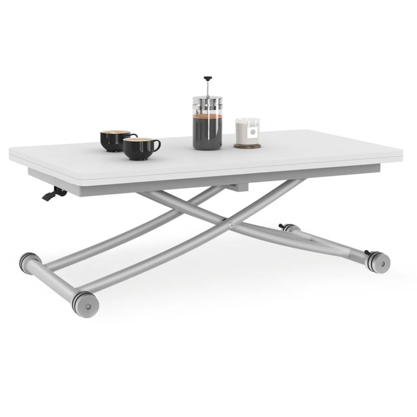 Table basse convertible en table à manger blanche*IDMarket Hot