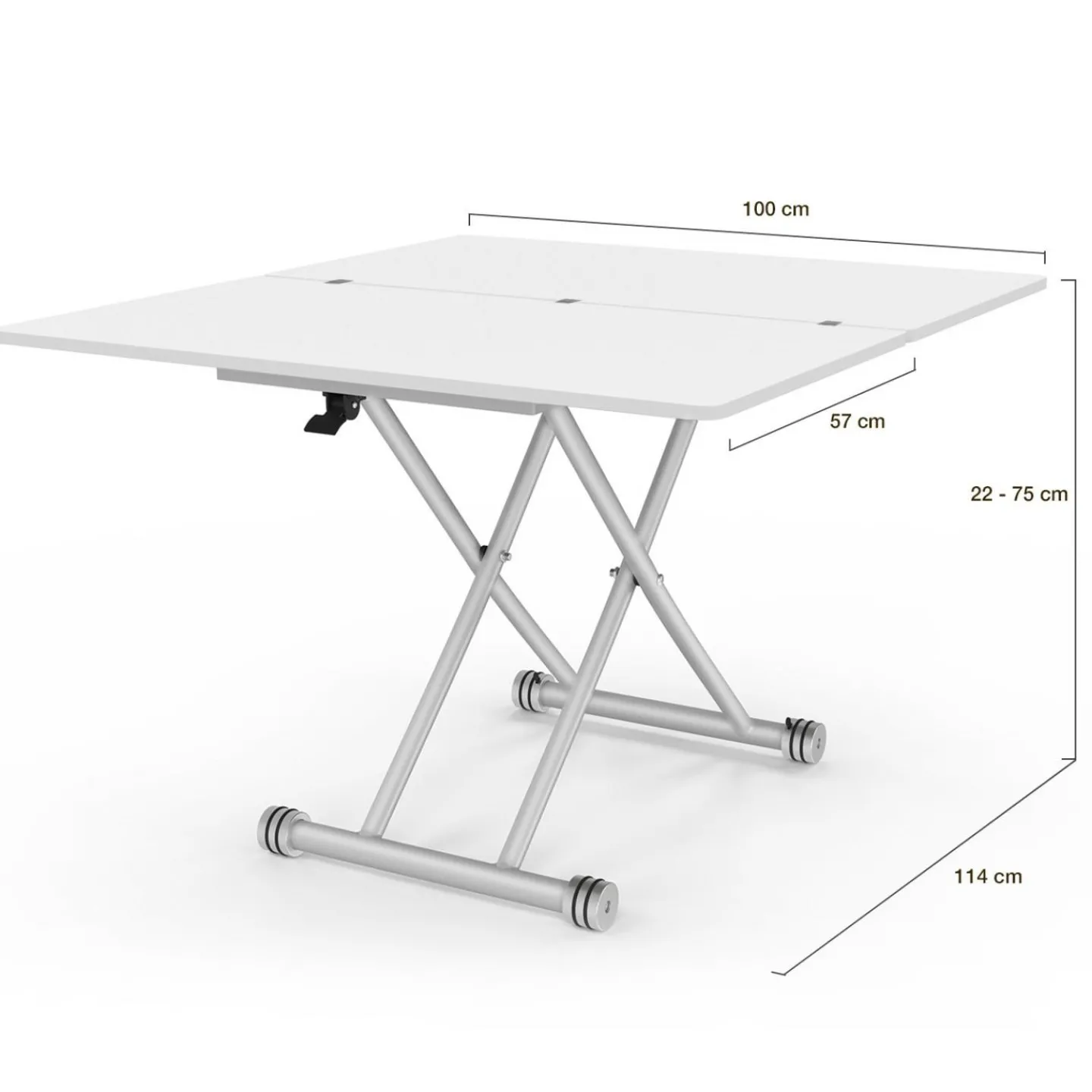 Table basse convertible en table à manger blanche*IDMarket Hot