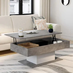 Table basse effet béton et blanc*IDMarket Clearance