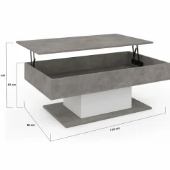 Table basse effet béton et blanc*IDMarket Clearance