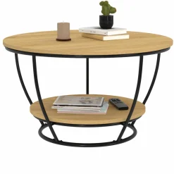 Table basse filaire ronde double plateau*IDMarket