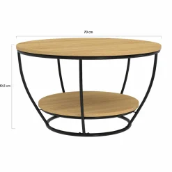 Table basse filaire ronde double plateau*IDMarket