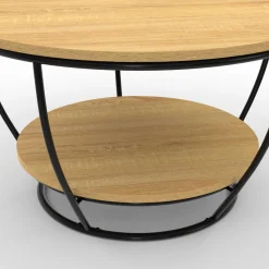 Table basse filaire ronde double plateau*IDMarket