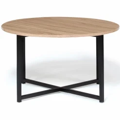 Table basse industrielle ronde bois et métal*IDMarket Hot
