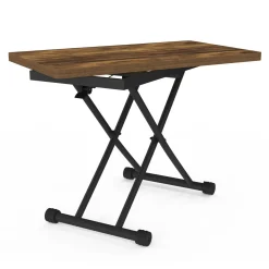 Table basse industrielle relevable bois foncé et noir*IDMarket Hot