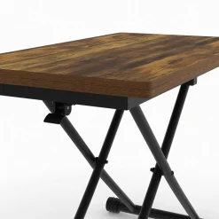 Table basse industrielle relevable bois foncé et noir*IDMarket Hot