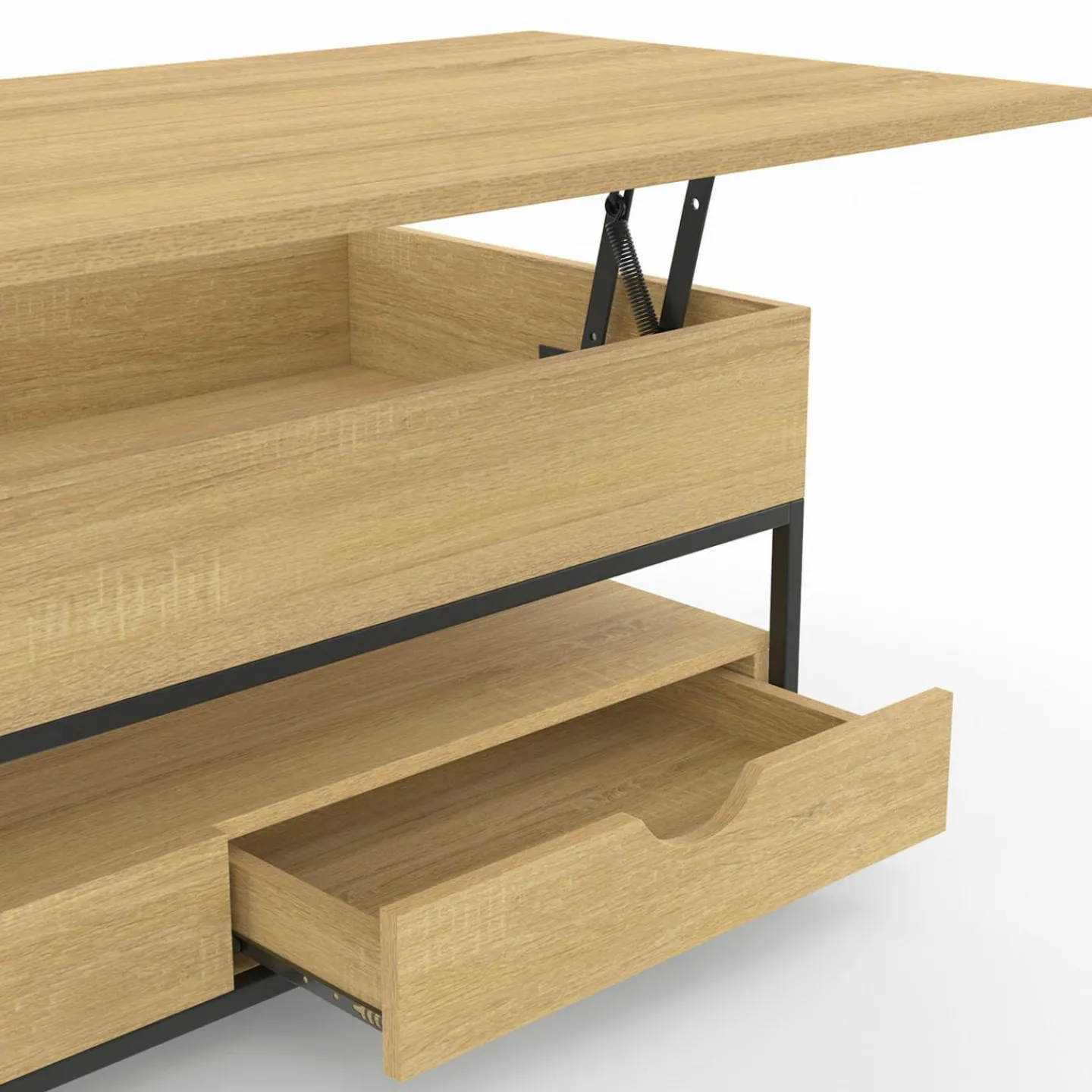 Table basse industrielle rectangulaire plateau relevable*IDMarket Best