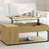 Table basse industrielle plateau relevable avec coffre*IDMarket Online