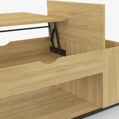 Table basse industrielle plateau relevable avec coffre*IDMarket Online