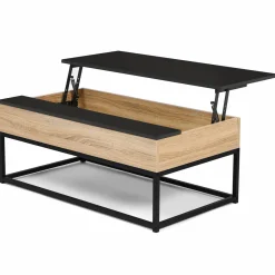 Table basse industrielle avec plateau relevable noir*IDMarket Clearance