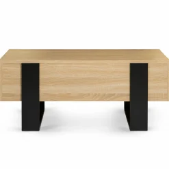 Table basse industrielle relevable bois et noir*IDMarket Online