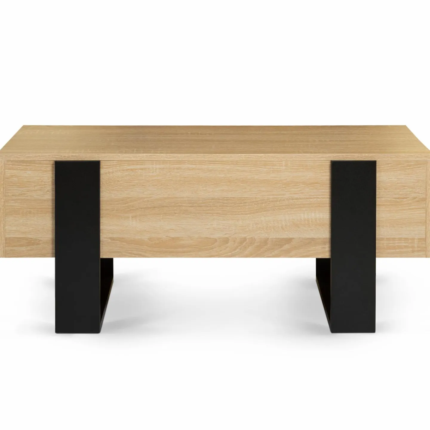 Table basse industrielle relevable bois et noir*IDMarket Online
