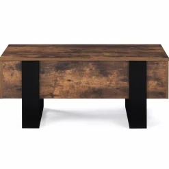 Table basse industrielle relevable bois effet vieilli et noir*IDMarket Clearance