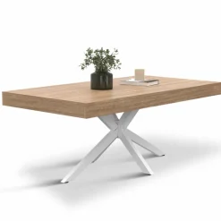 Table basse industrielle rectangulaire bois et blanc 110 cm*IDMarket Clearance