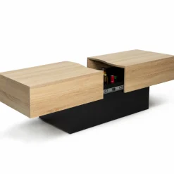 Table basse moderne bicolore avec rangement mini bar intégré*IDMarket New