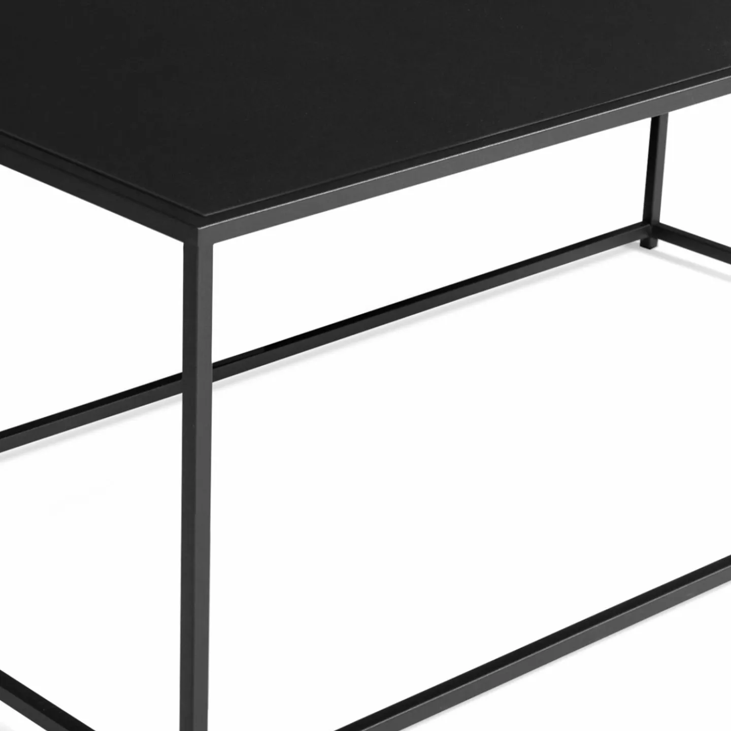 Table basse métal noir mat 113 cm*IDMarket