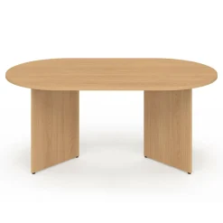 Table basse ovale 110 cm bois effet hêtre*IDMarket Best
