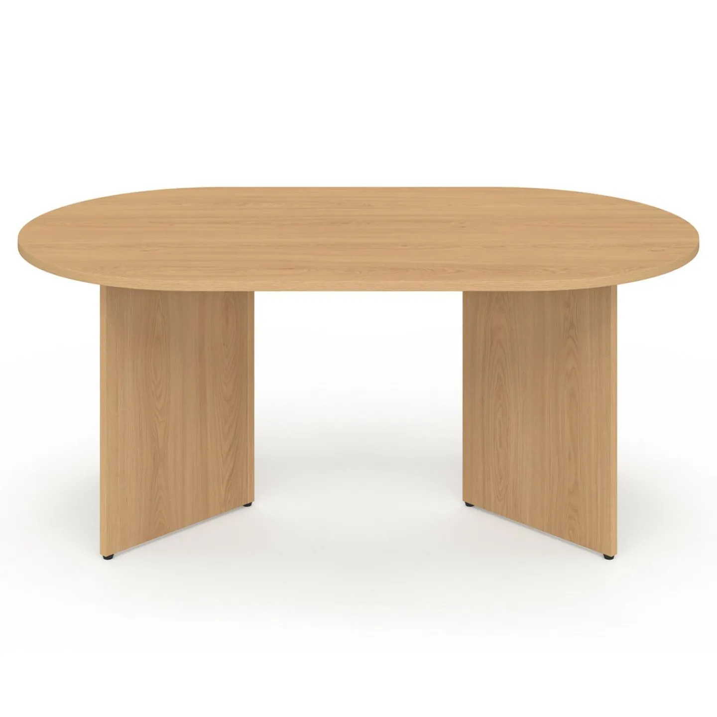 Table basse ovale 110 cm bois effet hêtre*IDMarket Best